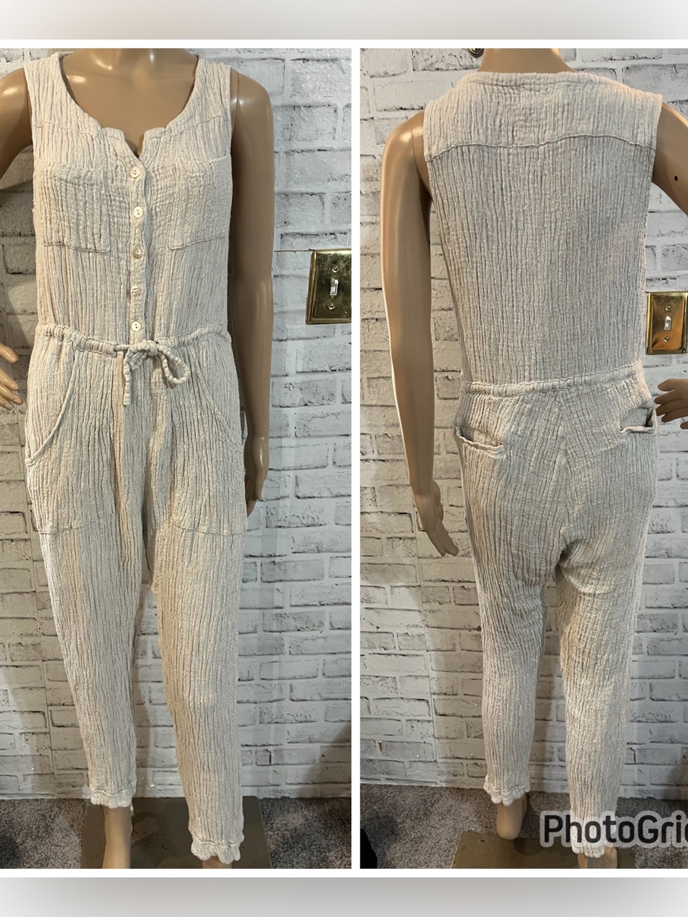 Myrah Penaloza gauzy linen jumpsuit